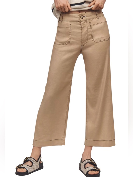 Pants - Anthropologie Maeve Colette cropped linen wide-leg pants 25 excellent condition
